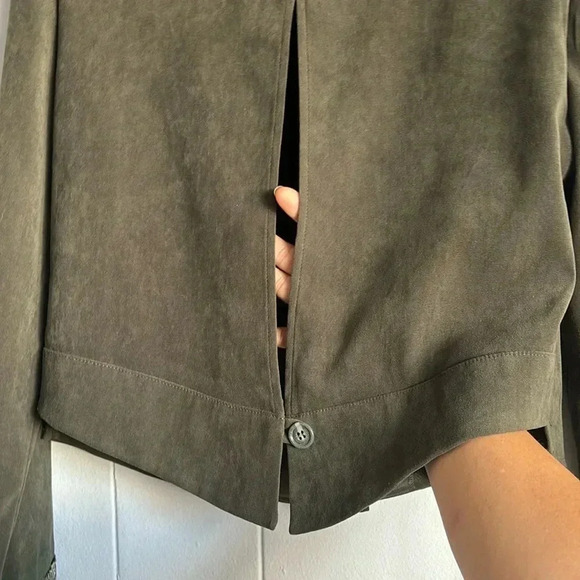Jessica Howard Blazer Jacket Women's 8 Green Snake Skin Long Sleeve Open Back - Picture 7 of 8
